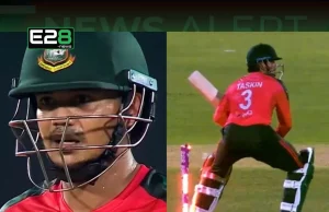 BAN vs WI: Taskin Ahmed hits six but gets hit-wicket in bizarre dismissal Taskin Ahmed